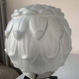 Old art deco molded glass table lamp