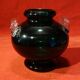 Vintage green glass vase 70's 80's