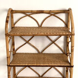 Vintage rattan shelf 60's