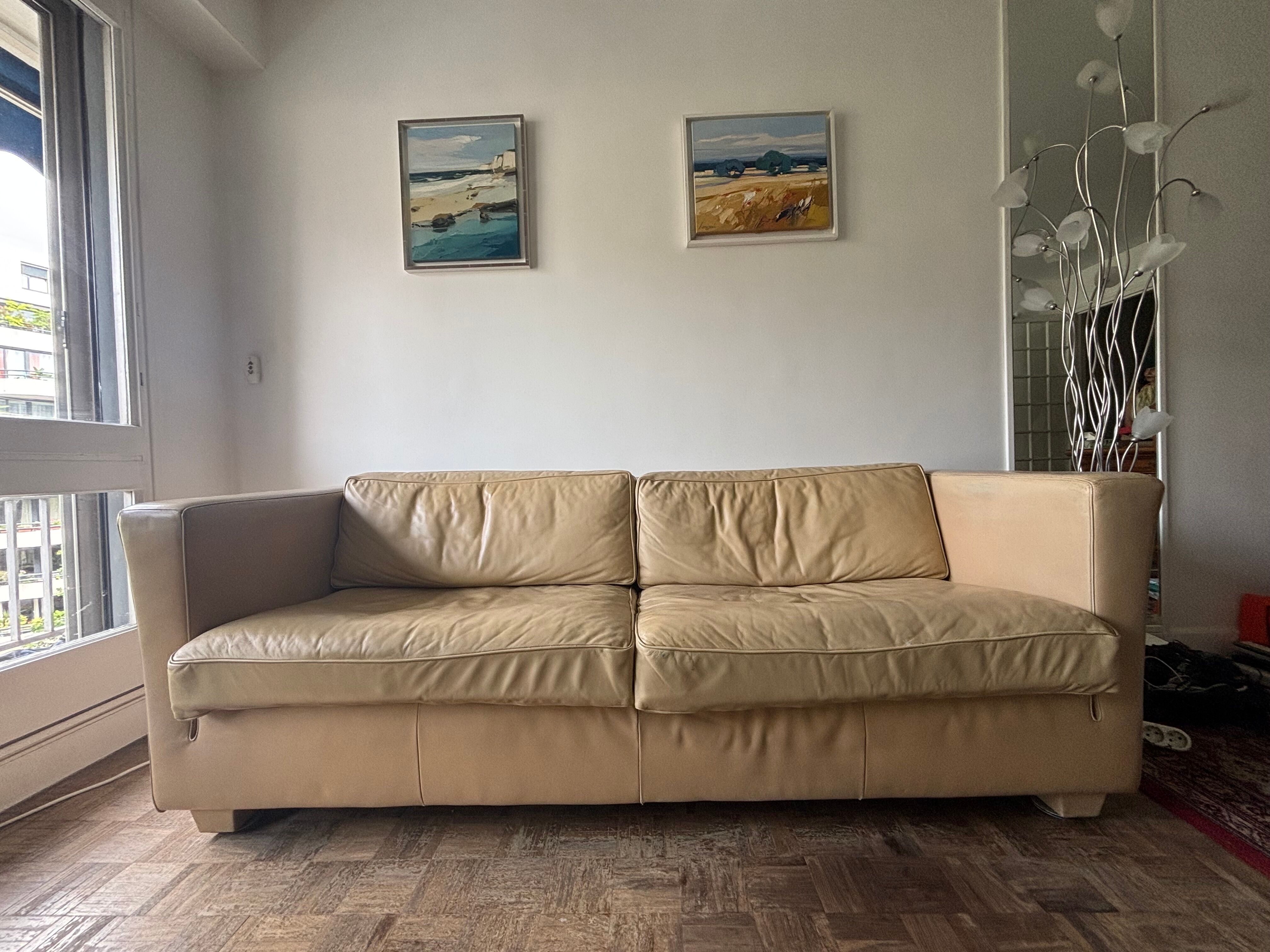 De Sede "Lotus" 3-seater sofa – Andrée Putman – beige leather