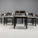 Vintage brutalist dining chairs, set of 6 - 1970s