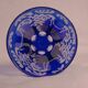 Cobalt blue patterned stem glass and frosted glass, 10x24cm