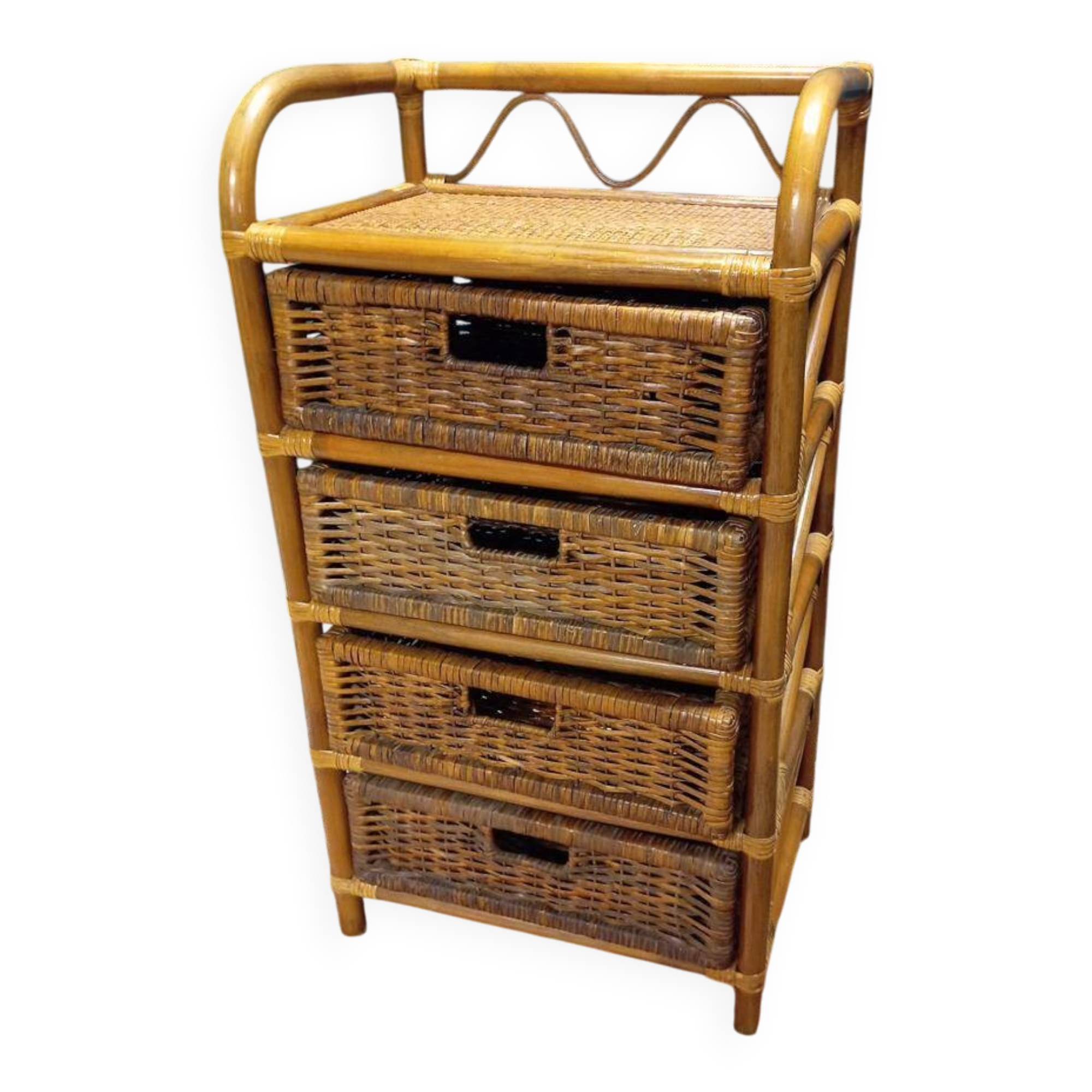 Rattan chest of drawers