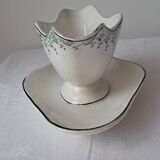 Iron clay sauceboat from Moulin des Loups No. 40. Vintage