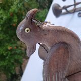 Antique lamp or candlestick, hand-carved, turned wood, Renaissance style