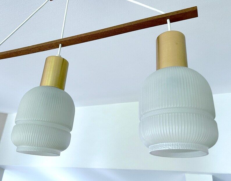 Mid Century Danish Teak Pendant  Light