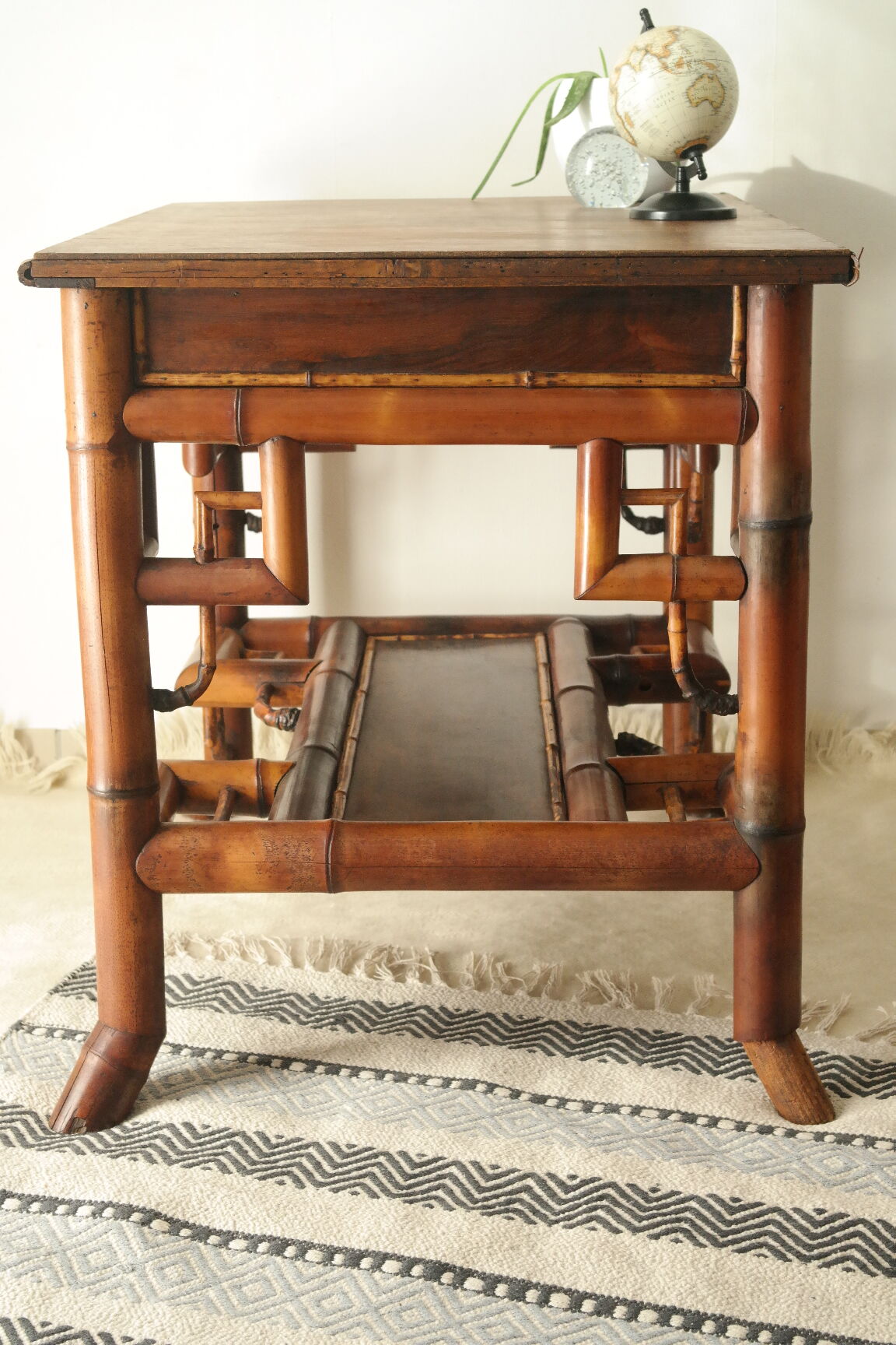Old colonial style bamboo desk