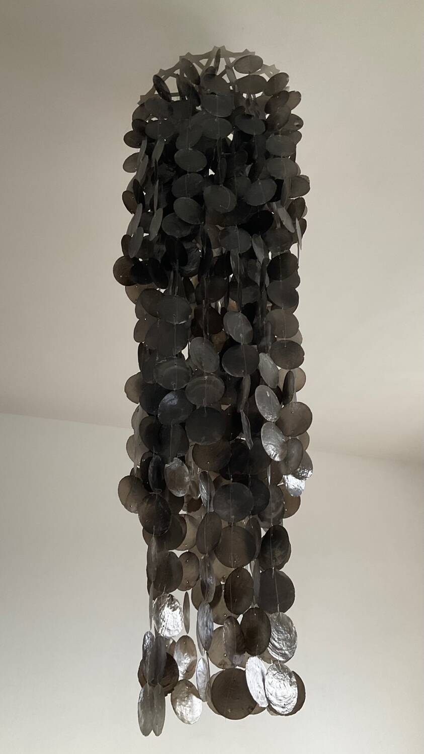 Vintage chandelier with mother-of-pearl pendants