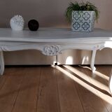 Coffee table in whitened solid oak