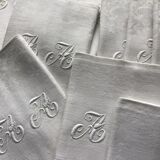 Tablecloth and 12 linen towels marked AA