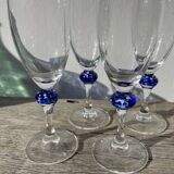 5 Luminarc blue glass flutes