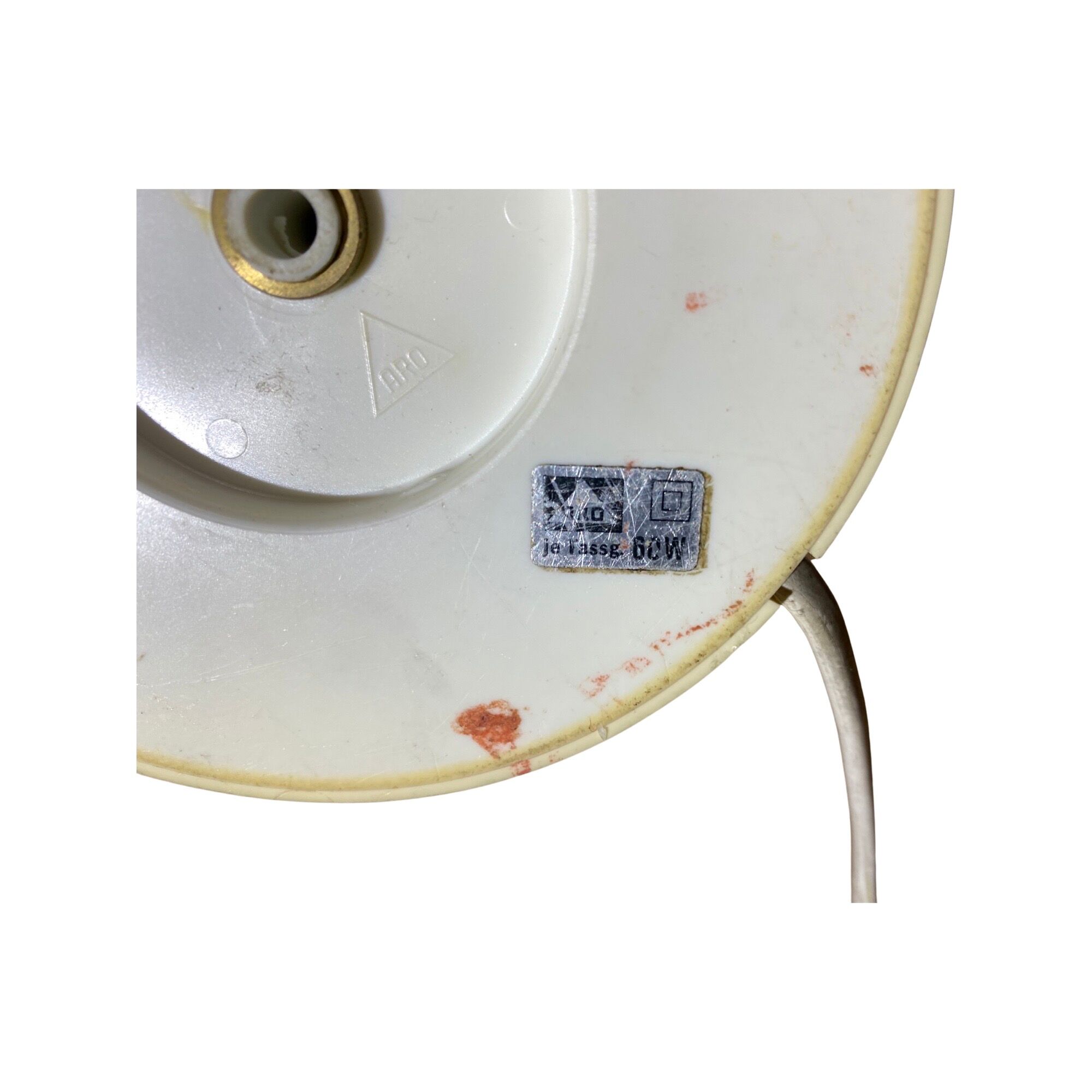 Vintage Tulip Lamp ARO Germany | 1960s German Designer Lighting With Tulip Base And Cotton Shade