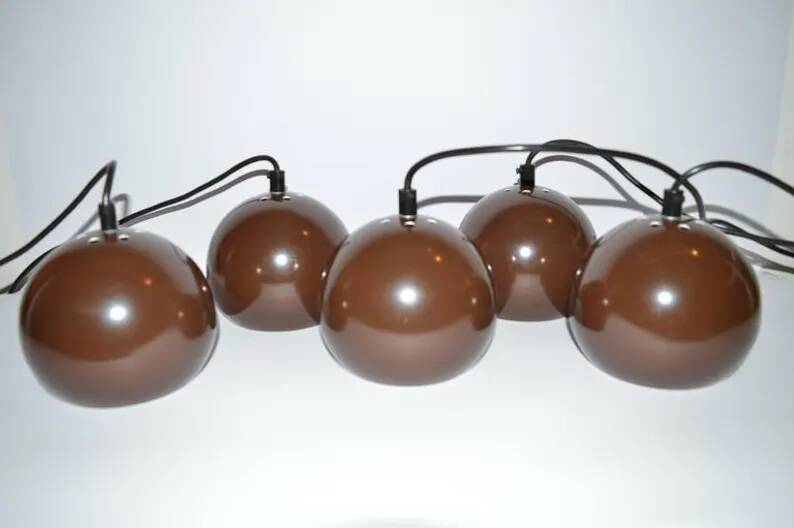 Set of 5 Mid-Century Design Ceiling Lamps Bubbles, E.S.Horn, Denmark, 1970s