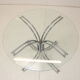 Round dining table chrome and glass / italy, 1980s
