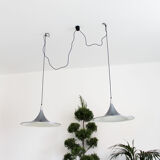 Pair of ceiling chandeliers Goffredo Reggiani, Italy 1980s.