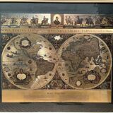 Golden old and new world map