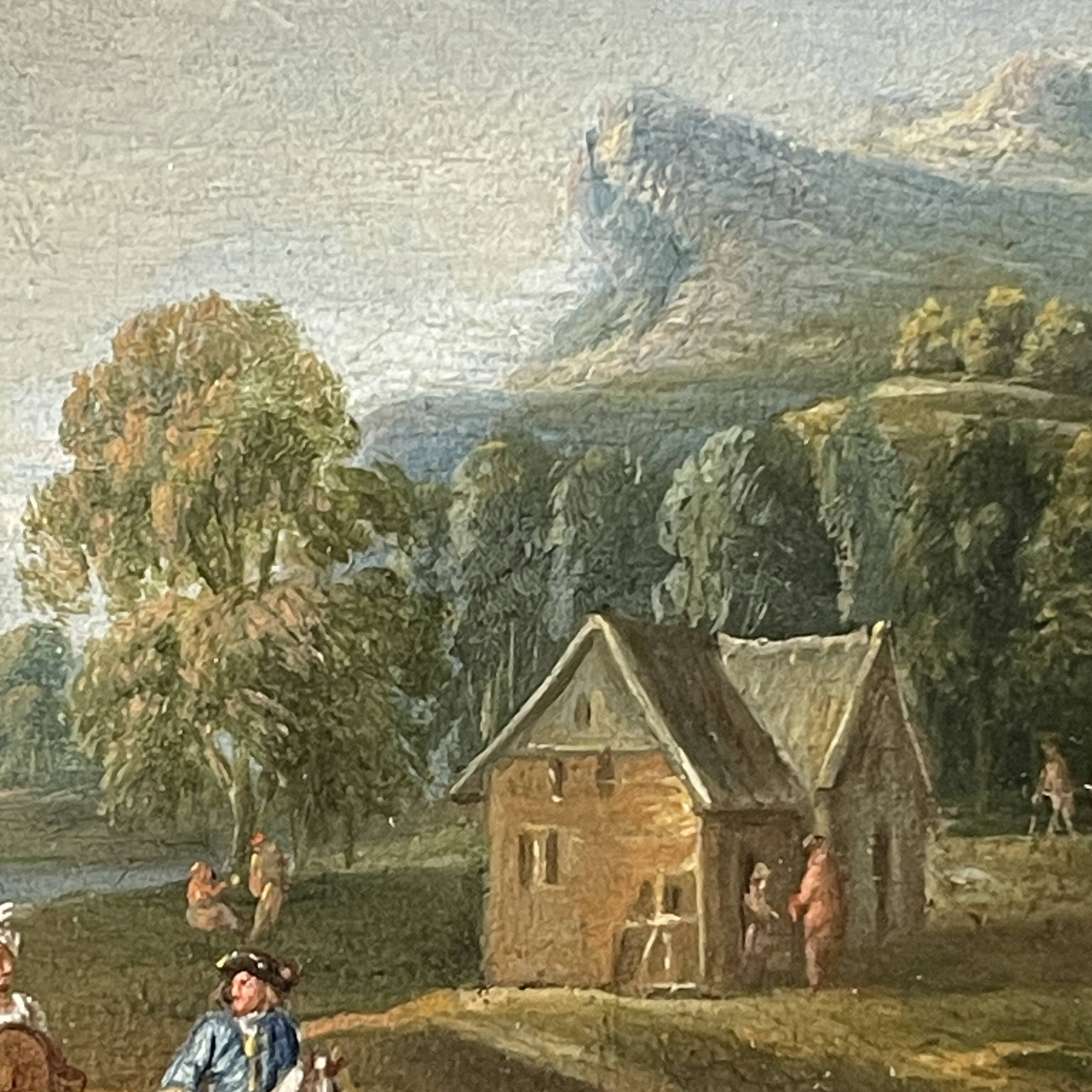 Pair of small paintings, Entourage of Jan Peeter Verdussen, oil on panel, 18th century