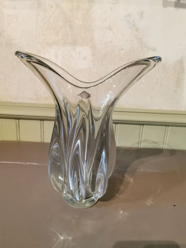 Vase vintage en cristal Vannes le Chatel