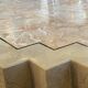 Double-sided dresser Design, travertine & brass threads, ca 1960
