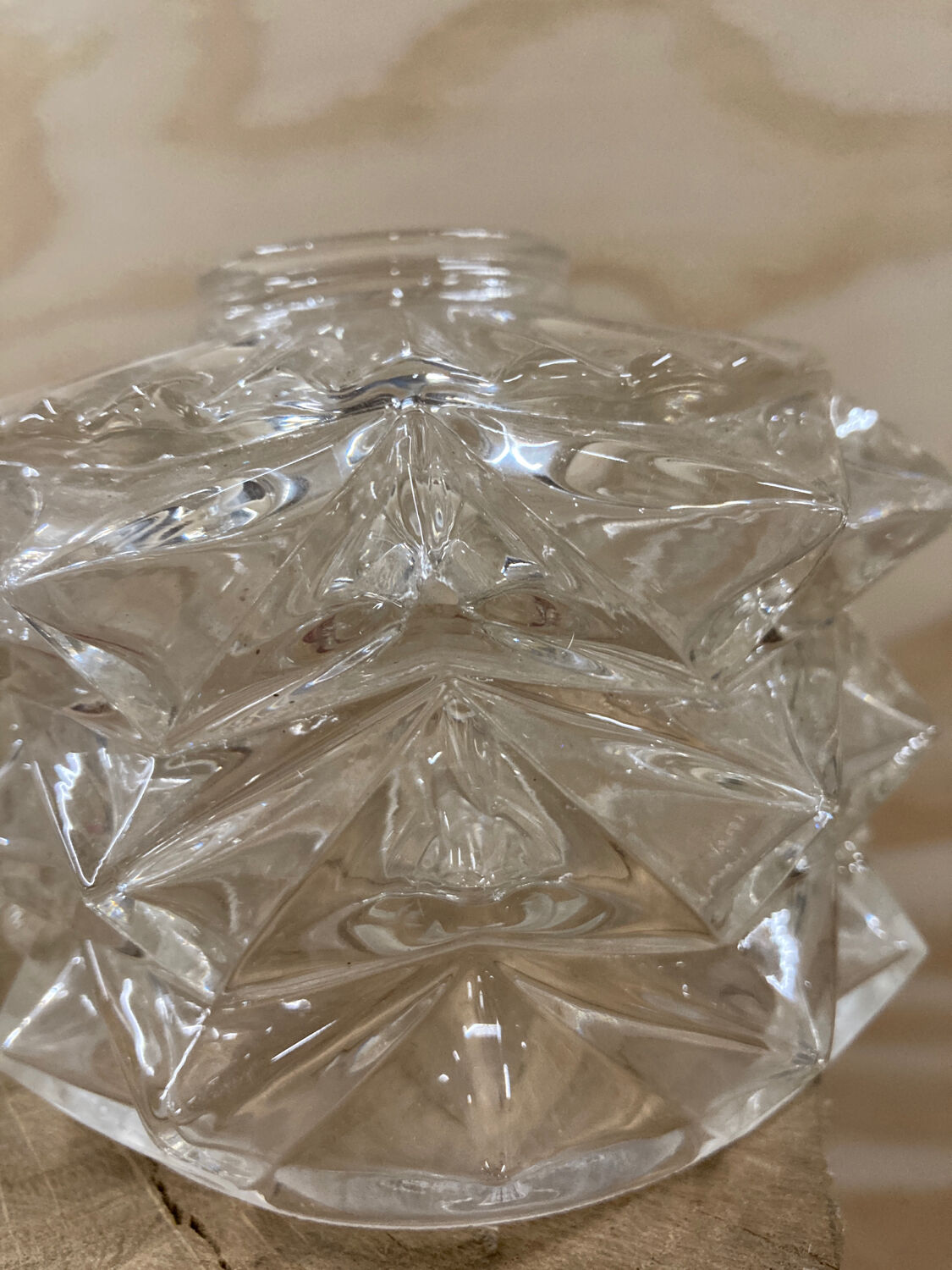 Pair of transparent glass pendant lights