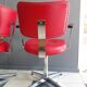 Quatre chaises de barbier en cuir rouge des années 1960 avec accoudoirs bakelite