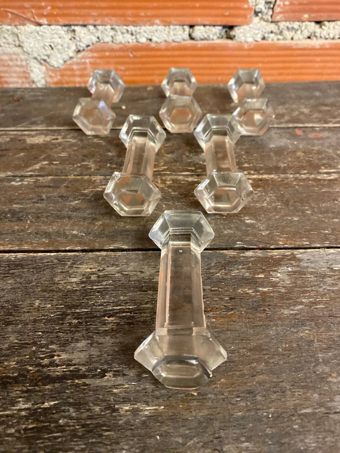 Series 6 Antique Knife Rest Moulded Glass Vintage Tableware