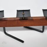 Teak Candle Holder Mid Century 1950s