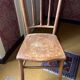 Old wooden bistro chair – decorated seat – rustic furniture