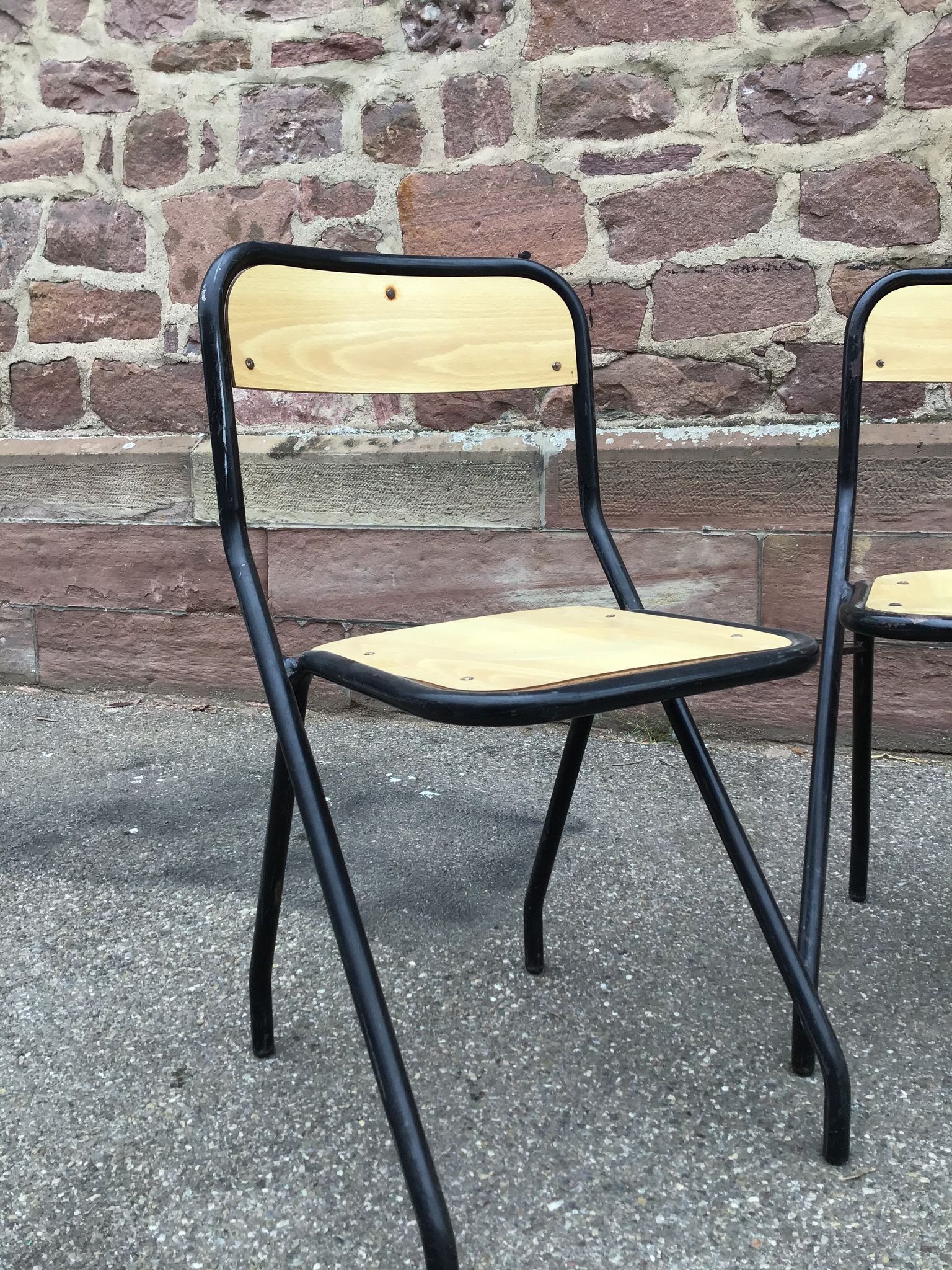 4 vintage school design chairs 1960