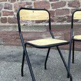 Set de 4 chaises design d’école vintage 1960