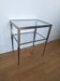 Brass and glass side table, pedestal table, end table.