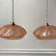 Pair of pink glass suspensions art deco 30s