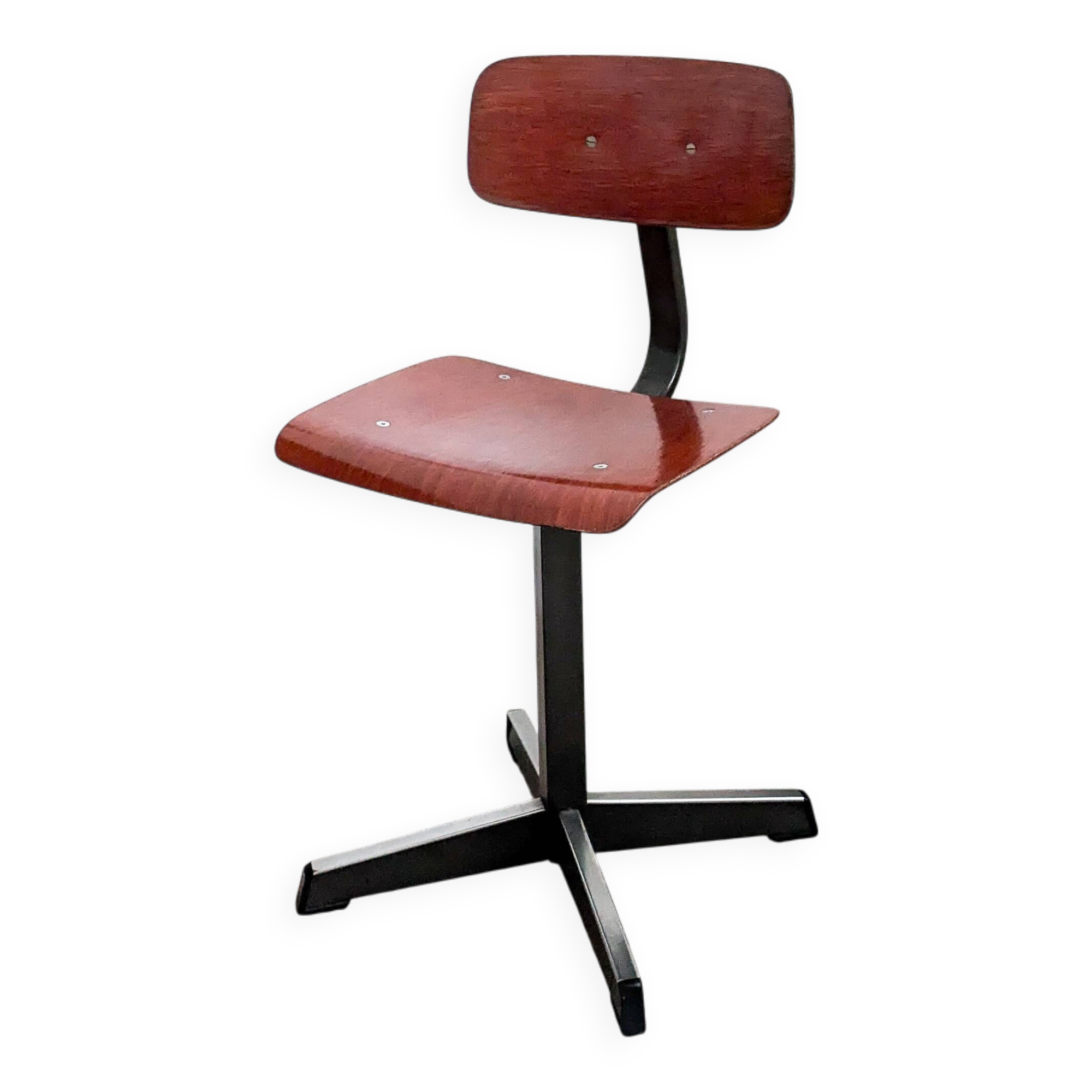 Mid Century Chaise d'école Chaise d'enfant Bois Métal Vintage Rétro Chambre d'enfant Pied Skandi Sca