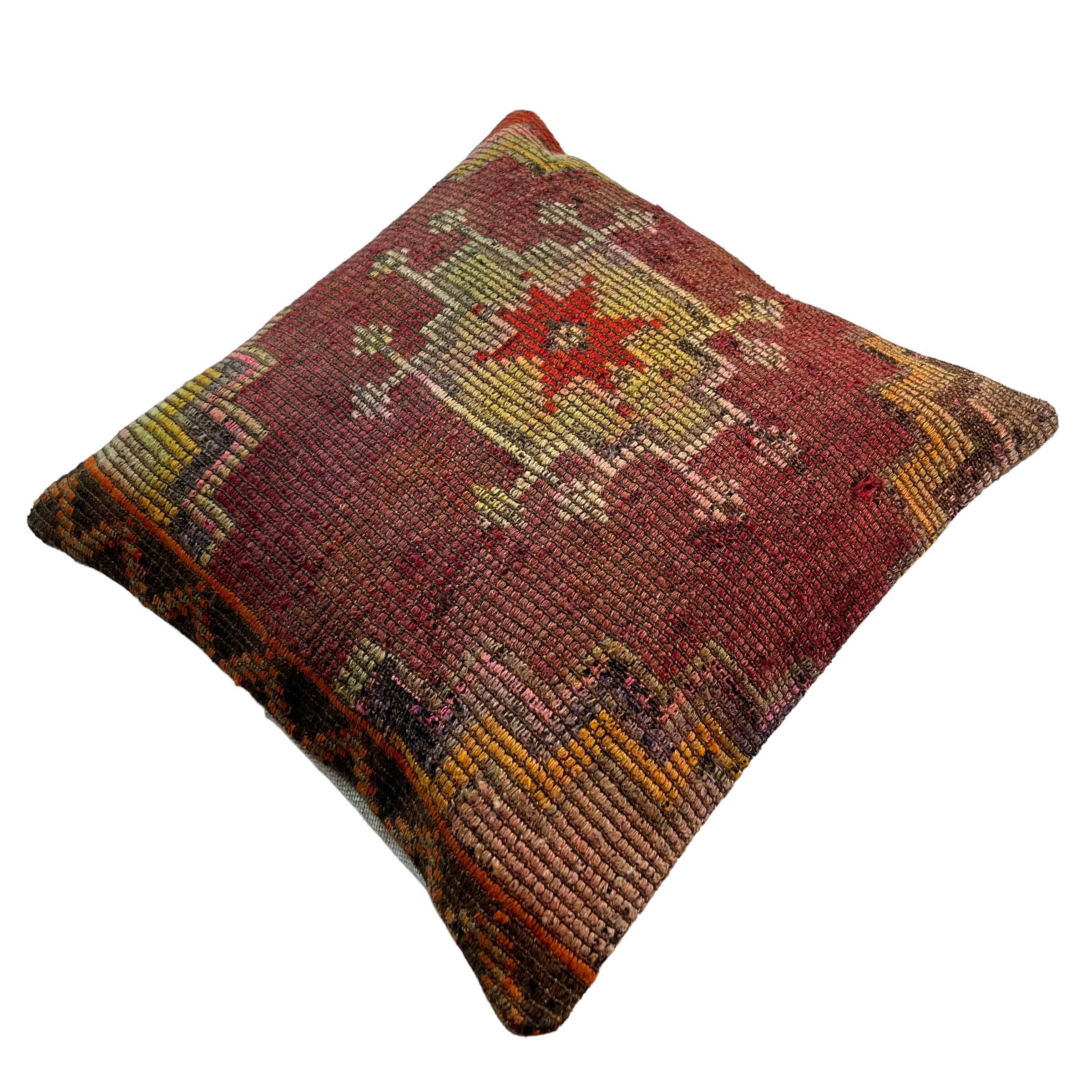 Vintage turkish kilim cushion cover , 55 x 55 cm