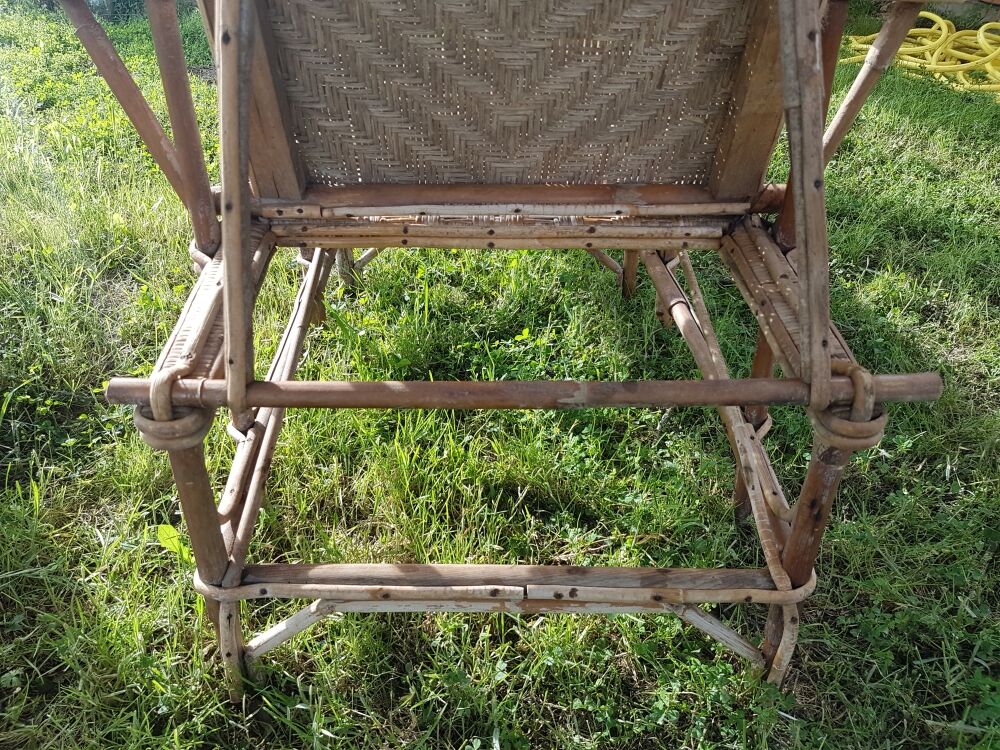 Old rattan deckchair