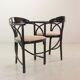 4 chaises de salle à manger triangulaires Thonet en bois laqué noir, modèle 87, années 1980