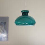 Dark green opaline glass pendant light