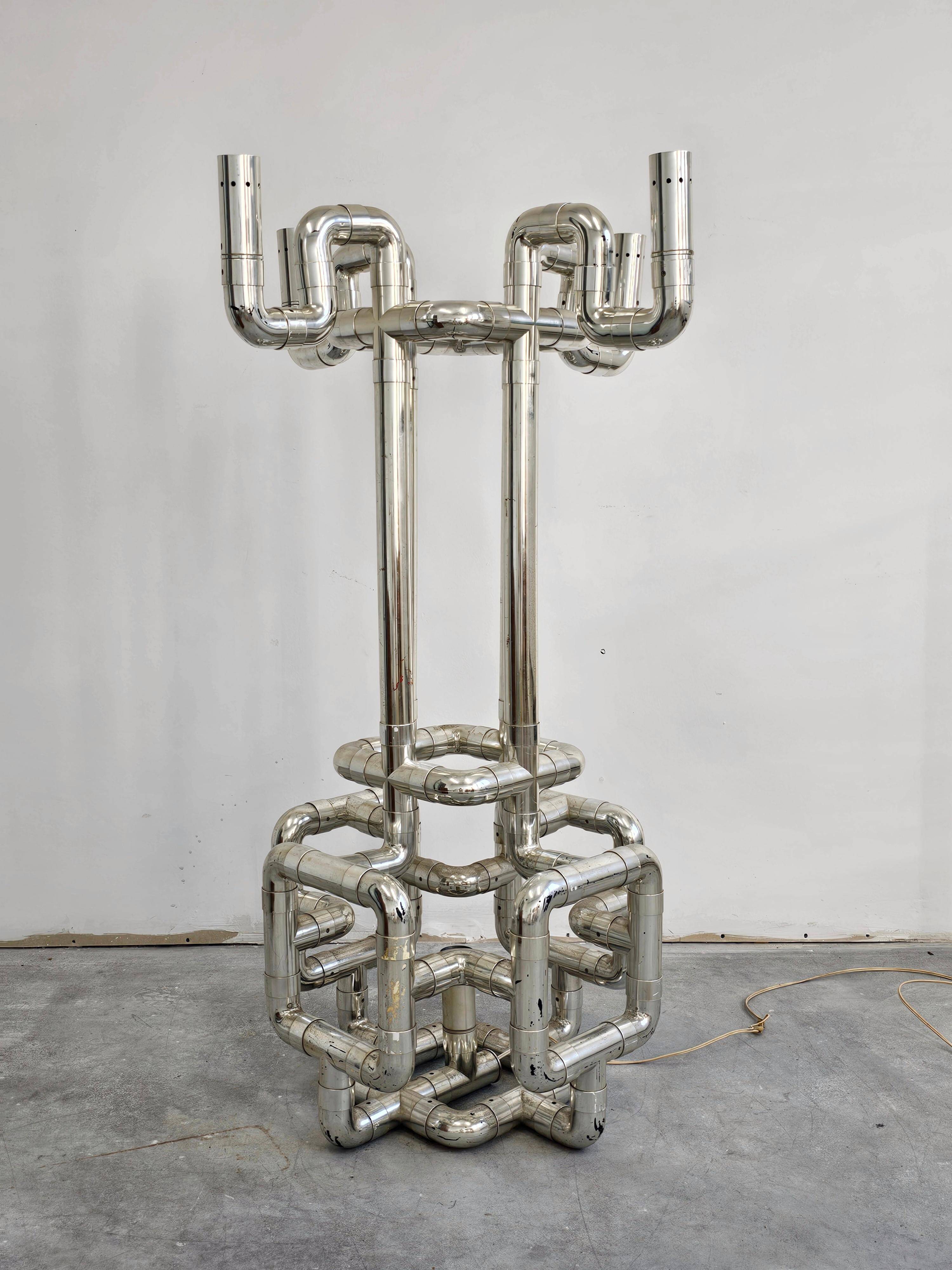 Sculptural floor lamp Space Age Rombo by Gaetano Missaglia