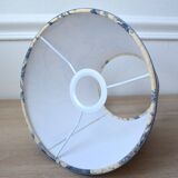 Jouy fabric lampshade, blue foliage pattern