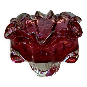 Bohemian crystal ashtray or pocket emptier from the 60s