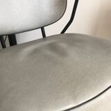 Vintage hairdresser's armchair with helmet transformed into a lamp