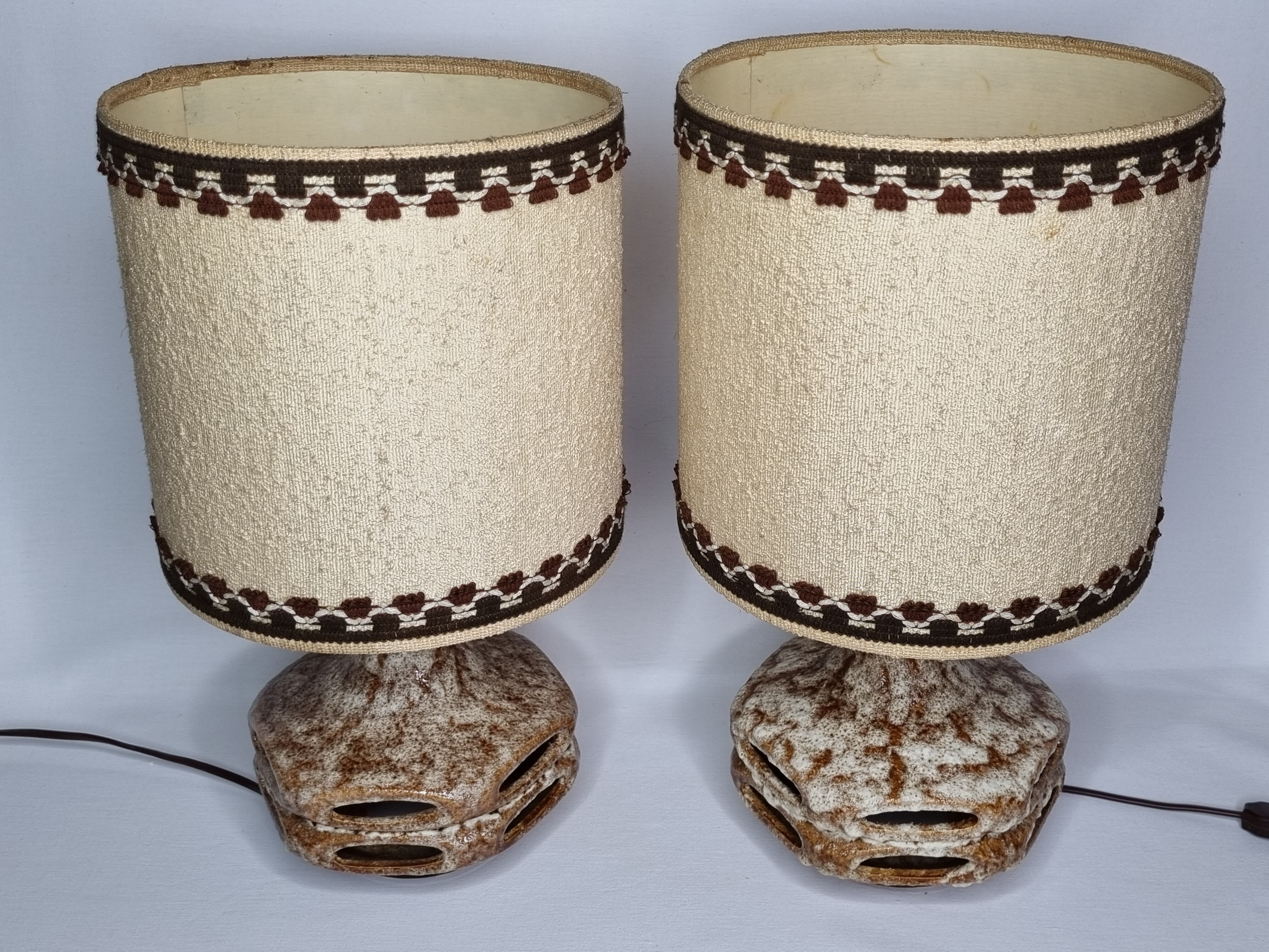 Paire de lampes vintage, fat lava, Stein Keramik, West Germany, 44 cm