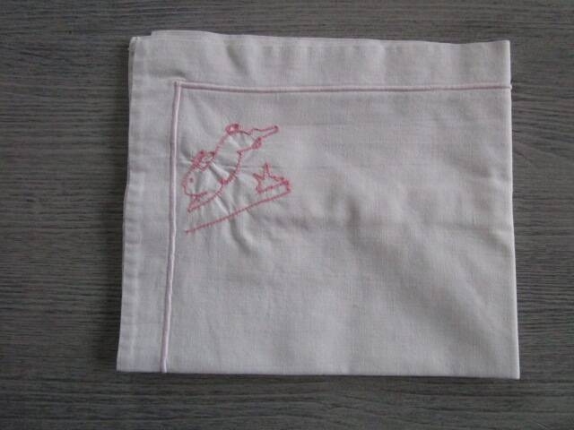 Antique embroidered child's pillowcase