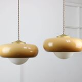 Space Age Brown Pendant Lamp from Guzzini, 1960s