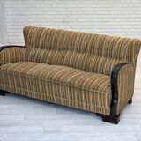 1960s, Danish 3-seater sofa, original, brown furniture wool, beech wood.
