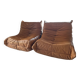 Ligne Roset Togo camel leather armchairs