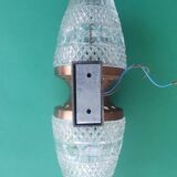 Vintage brass wall sconce with two glass globes