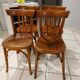 suite de 4 chaises de bistrot Fischel vintage années 1940
