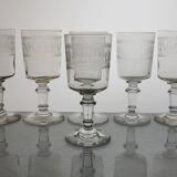 6 wine glasses with Greek-style decoration