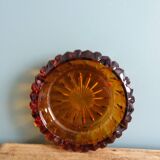 Amber glass ashtray